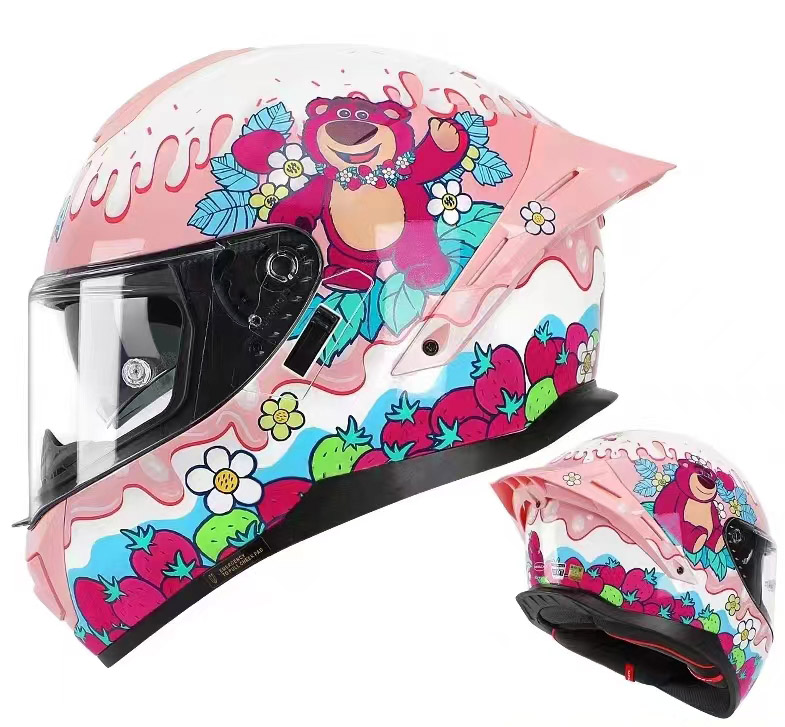 Aangepaste koolstofvezel motorhelm met patroon voor dames en meisjes